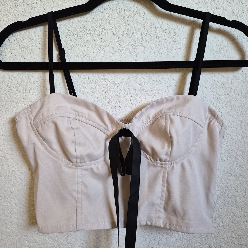 SHEIN Cream Camisole with Black Straps